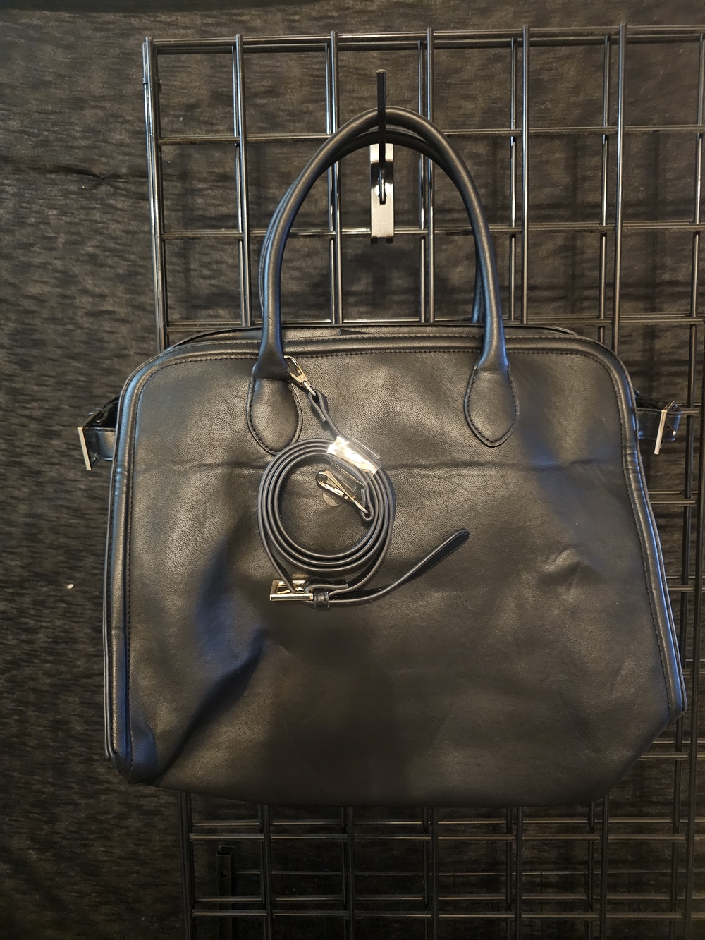 Primark Black Structured Satchel with Removable Strap